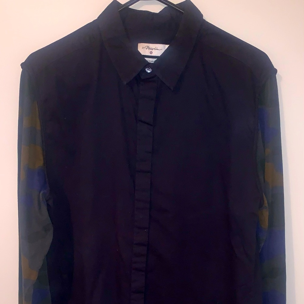 3.1 Phillip Lim Camo Knit Button Front Shirt